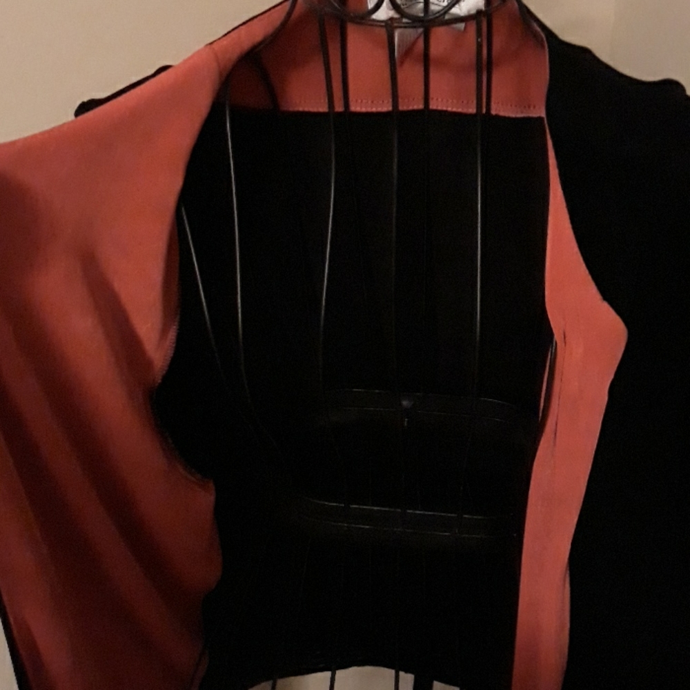 Beautiful Black & Coral Stretchy Cardigan - Picture 3 of 6